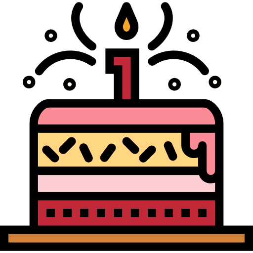 Birthday cake Smalllikeart Lineal Color icon