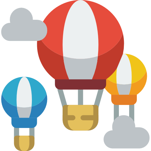 Hot air balloons Basic Miscellany Flat icon
