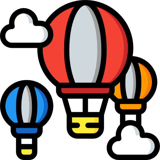 balony na gorące powietrze Basic Miscellany Lineal Color ikona