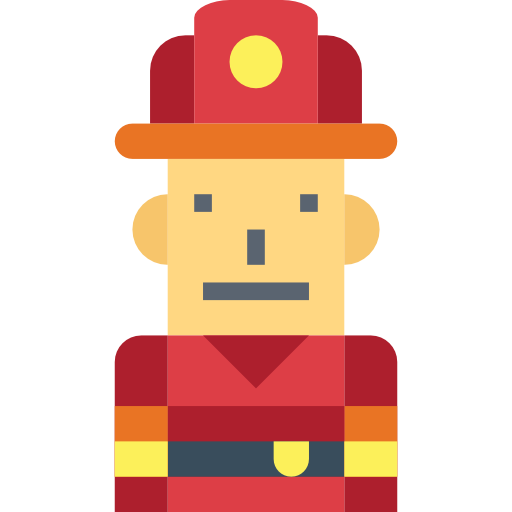 Firefighter Smalllikeart Flat icon