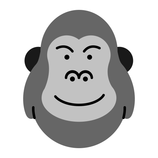 gorilla Generic color fill icona