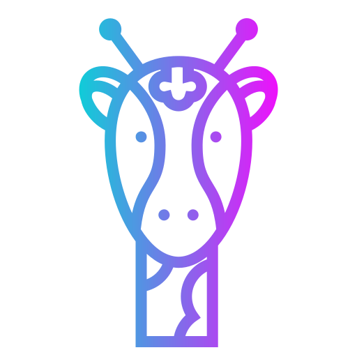 giraffe Generic gradient outline icoon