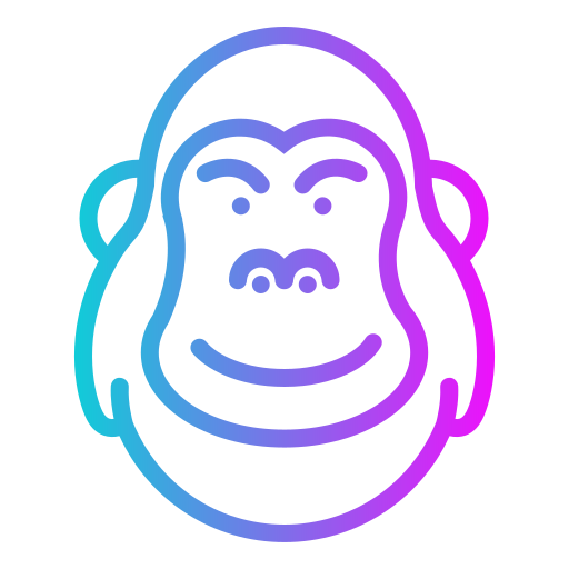 gorilla Generic gradient outline icoon