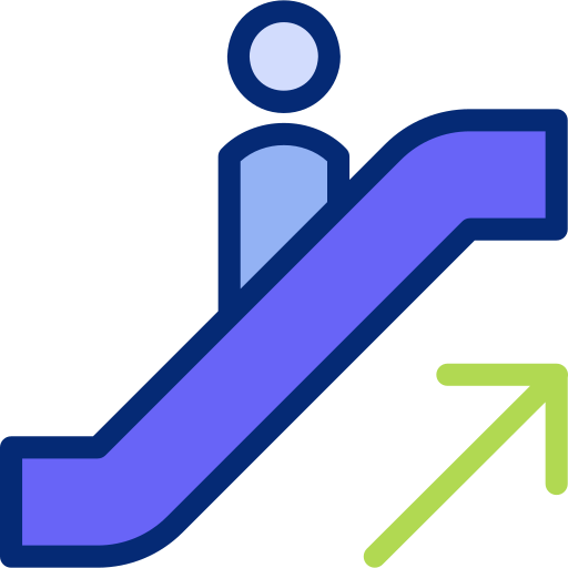 Escalator up Basic Accent Lineal Color icon