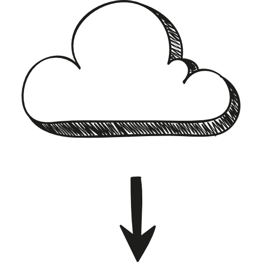 cloud computing Hand Drawn Black icon