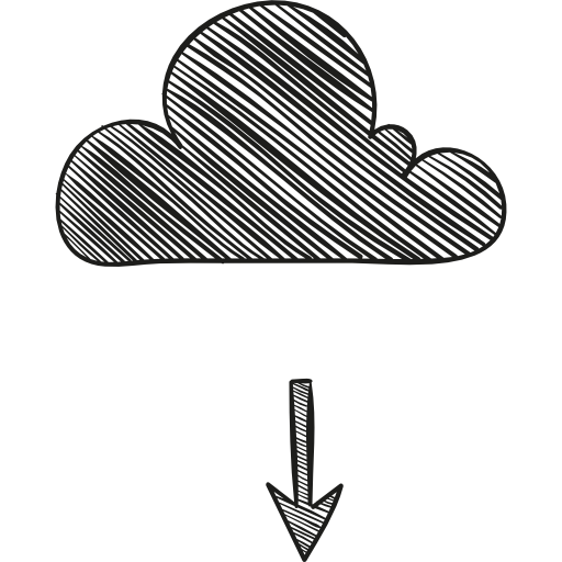 computação em nuvem Hand Drawn Black Ícone