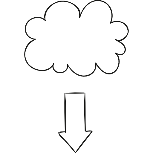 cloud computing Hand Drawn Black icoon