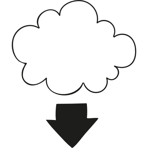 cloud computing Hand Drawn Black Icône