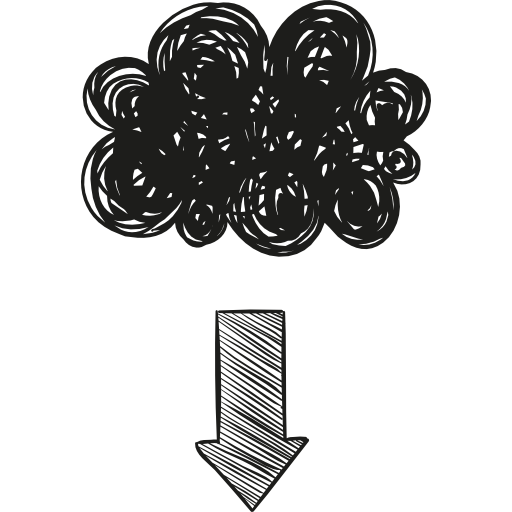 Cloud computing Hand Drawn Black icon