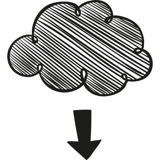 Cloud computing Hand Drawn Black icon