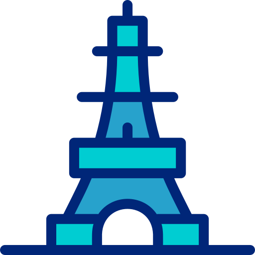 torre eiffel Basic Accent Lineal Color icono