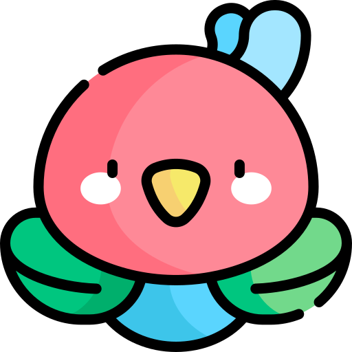 Птица Kawaii Lineal color иконка