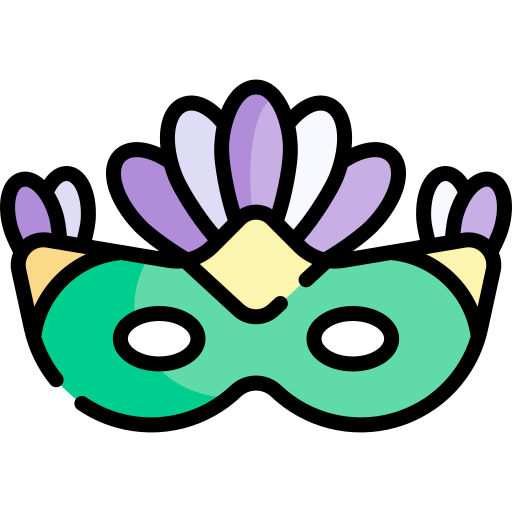 Карнавальная маска Kawaii Lineal color иконка
