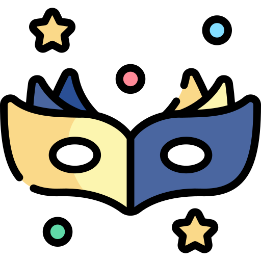 maschera di carnevale Kawaii Lineal color icona