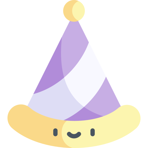 sombrero de fiesta Kawaii Flat icono