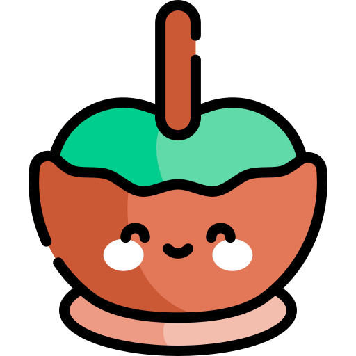 pomme caramel Kawaii Lineal color Icône