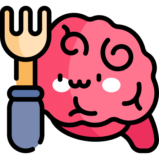 Brain Kawaii Lineal color icon