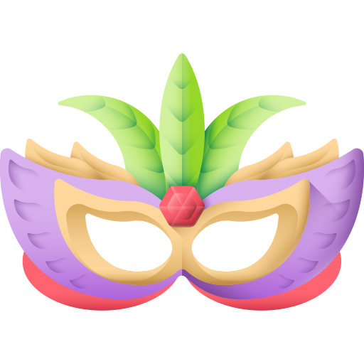 máscara de carnaval 3D Color icono
