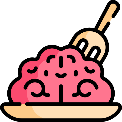 Brain Kawaii Lineal color icon