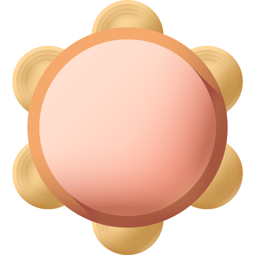 Tambourine 3D Color icon