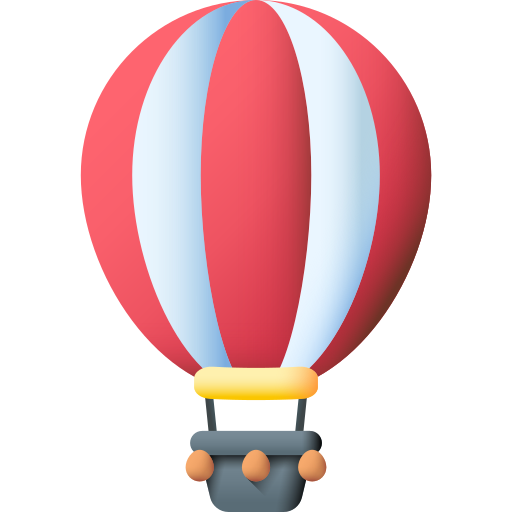 mongolfiera 3D Color icona