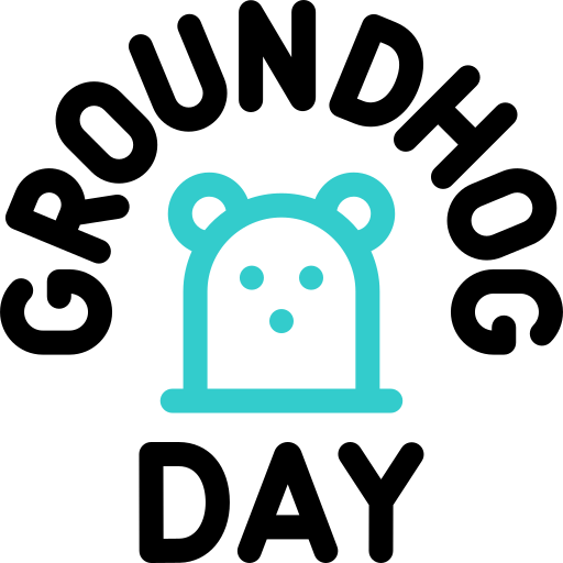 groundhog-dag Basic Accent Outline icoon