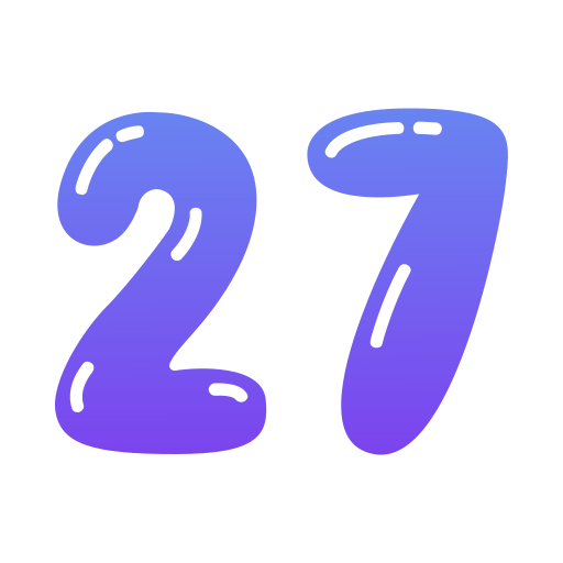 dwadzieścia siedem Generic gradient fill ikona