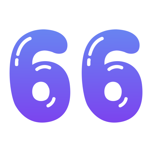 sześćdziesiąt sześć Generic gradient fill ikona