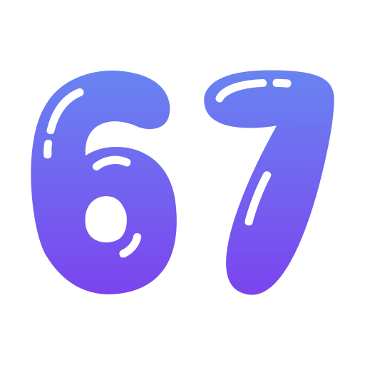 sześćdziesiąt siedem Generic gradient fill ikona