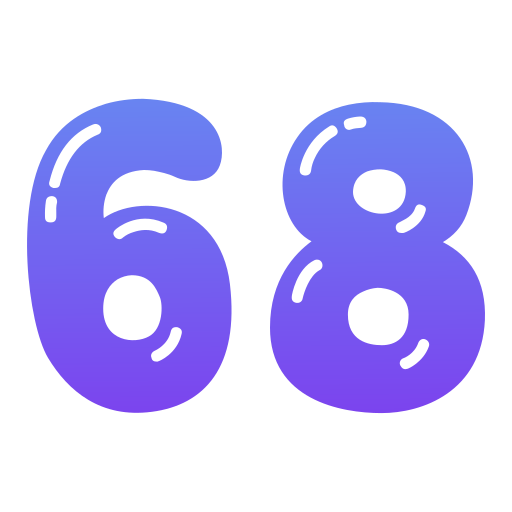 sześćdziesiąt osiem Generic gradient fill ikona