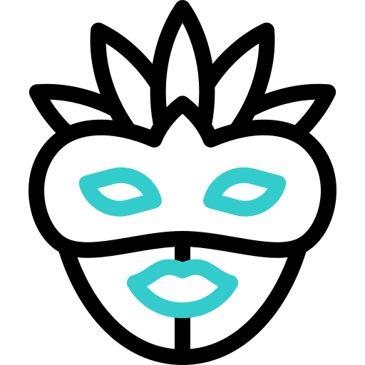 carnaval masker Basic Accent Outline icoon