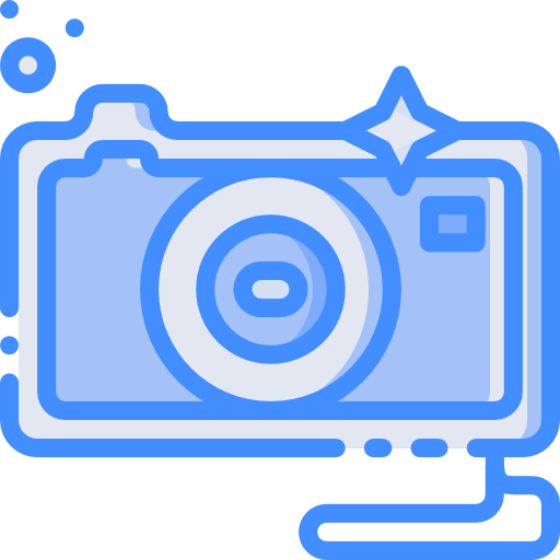 Underwater camera Basic Miscellany Blue icon