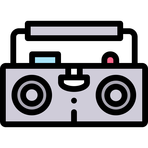 Boombox Detailed Rounded Lineal color icon