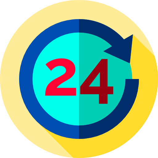 24 hours Flat Circular Flat icon