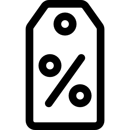 etiqueta de porcentaje Basic Rounded Lineal icono