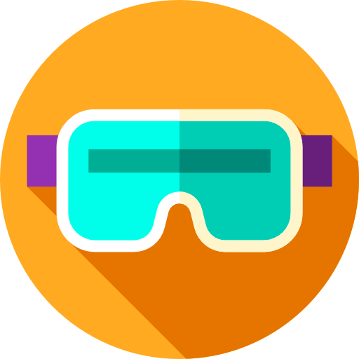 Virtual reality glasses Flat Circular Flat icon