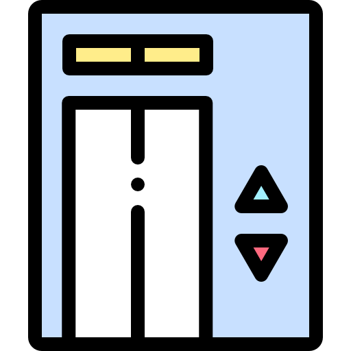 エレベーター Detailed Rounded Lineal color icon