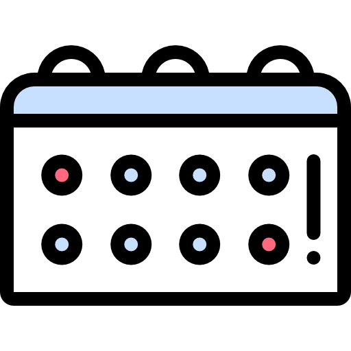 カレンダー Detailed Rounded Lineal color icon