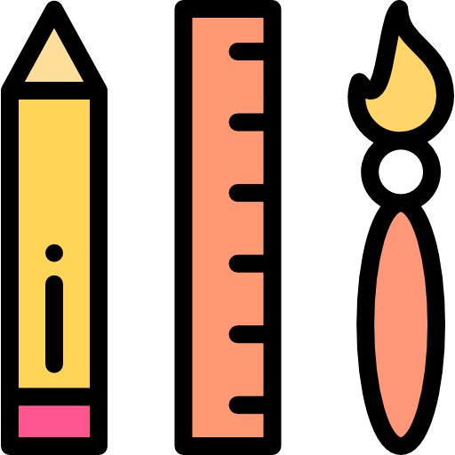 narzędzia graficzne Detailed Rounded Lineal color ikona