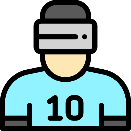 un joueur de hockey Detailed Rounded Lineal color Icône