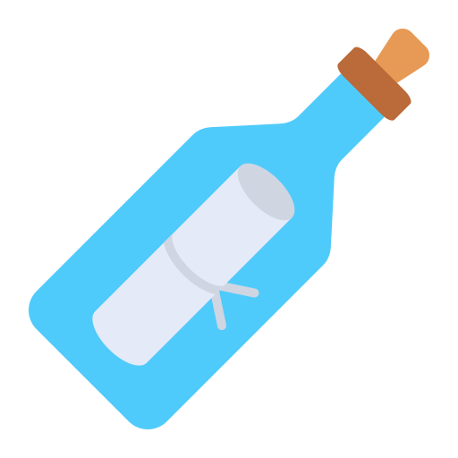 messaggio in una bottiglia Generic color fill icona