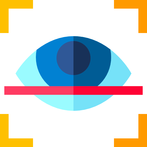 oog scan Basic Straight Flat icoon