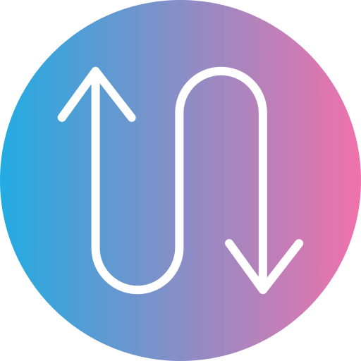 Zigzag arrow Generic gradient fill icon