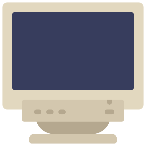 computadora vieja Juicy Fish Flat icono