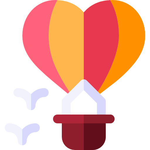 Hot air balloon Basic Rounded Flat icon