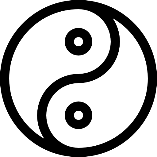 yin yang Basic Rounded Lineal icono
