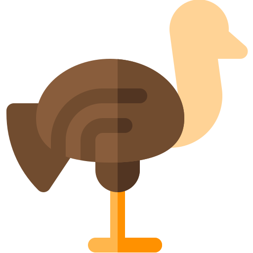 avestruz Basic Rounded Flat icono