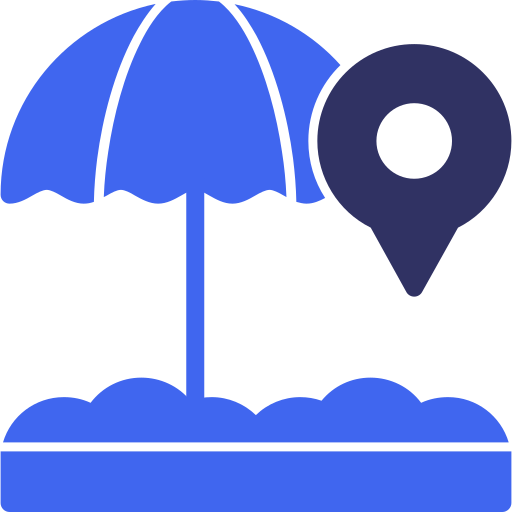 Beach umbrella Generic color fill icon