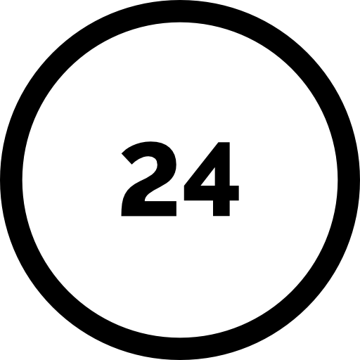 24 ore Basic Straight Lineal icona