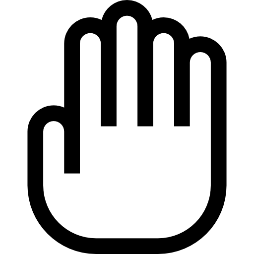 mano abierta Basic Straight Lineal icono